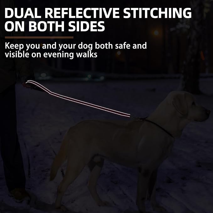 PUPTECK Reflective Short Dog Leashes 3 Pack for Walking and Training | Heavy Duty Clip with Soft Padded Handle for Medium Large Dogs Traffic Control - Image 6