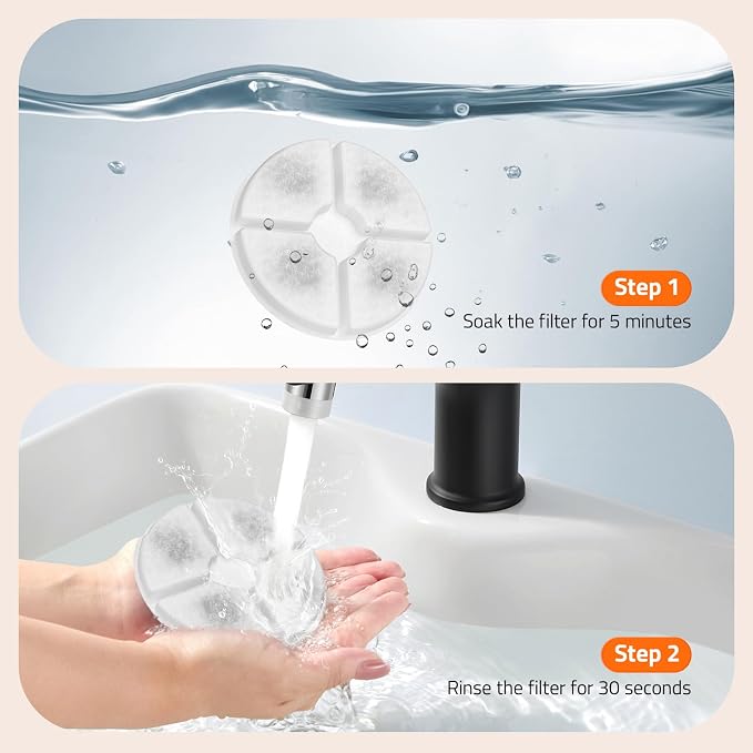 Pawtners Dog Water Fountain, 8 Replacement Filters for 10in/6.7in Fountain | Multiple Filtration, filter out hair, dust, debris and adsorb heavy metal ions, Suitable for Small Medium Large Dogs Cats Pet - Image 6
