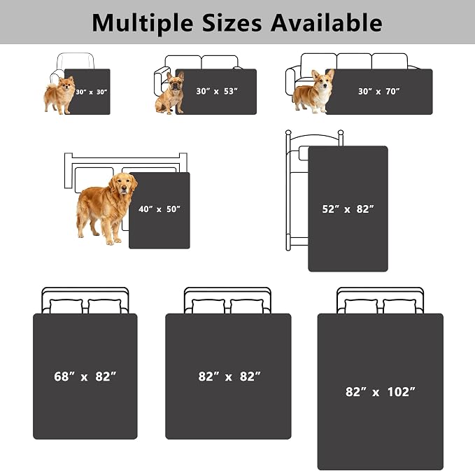 Waterproof Couch Cover for Dogs - Washable Pets Furniture Protector | TPU Leak-Proof Liner, Lightweight & Reversible, Fits Chair, Sofa, Bed, 68" x 82" , Lightgrey/Darkgrey - Image 7