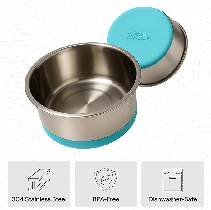 GORILLA GRIP Dog Bowls, Food Grade Stainless Steel, 2 Set, 2 Cup, Turquoise | 304 Stainless Steel Pet Feeding Bowls Hold 16 fl oz Each, Dishwasher Safe, Rust Resistant, BPA Free Rubber Base - Image 6