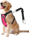 VavoPaw Dog Seat Belt Vest Harness for Car, 2 in 1 Seatbelt Buckle | Soft Breathable Mesh, Adjustable Buckle, Nylon, Heavy Duty Pet Safety Seat Belts for Small Medium Large Pets, Magenta, L by VavoPaw