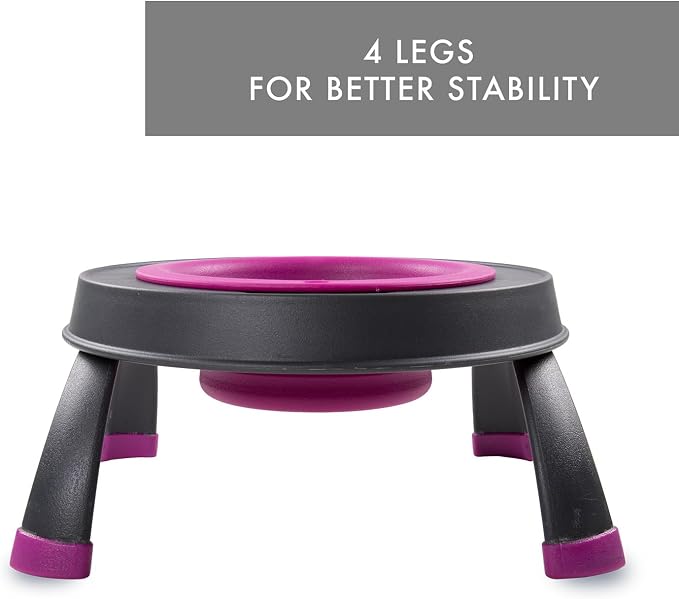 Dexas Pets Elevated Pet Feeder, Small, 1.5 Cup Capacity, Fuchsia, Raised Pet Food and Water Bowl - Image 5