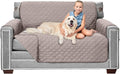 Sofa Shield® Couch Loveseat Slip Cover for Dogs with Strap, Light Taupe | Reversible Furniture Protector, Stain and Tear Resistant Cushion Cover, Machine Washable Slipcover for Pets, Cats 70 inch by SofaShield