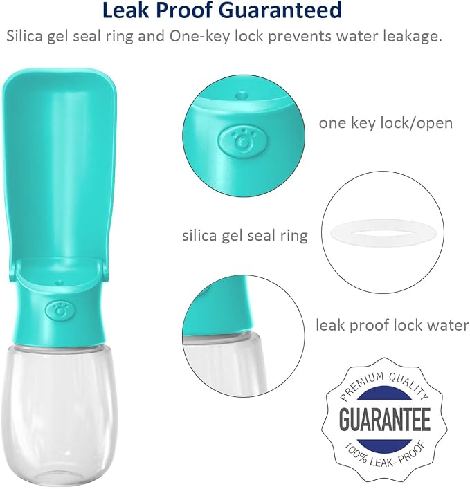 WePet Foldable Portable Dog Water Bottle Puppy Water Dispenser with Drinking Feeder, 12 OZ, High-Temperature Resistant Leak Proof for Pets Outdoor Walking, Hiking, Travel, Food Grade Plastic BPA Free - Image 6