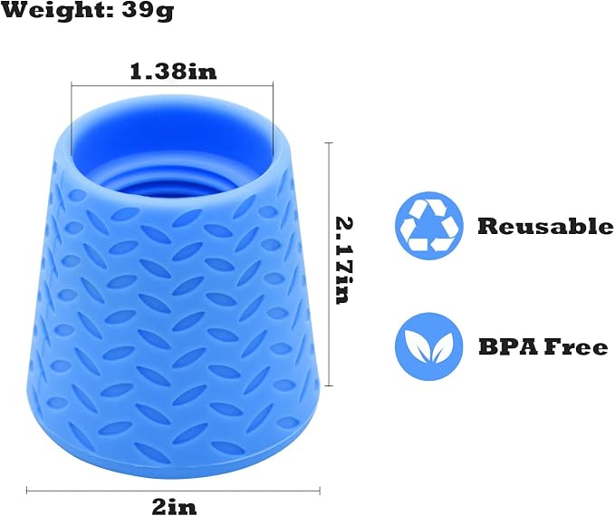 Silicone Dogs Shower Sprayer Head Attachment - Pet Shower Cap Sprinkler | Portable Outdoor Shower Heads for Camping, Hiking, Beach - Fits Most Plastic Mineral Water Bottle, 1 Pack Blue - Image 3