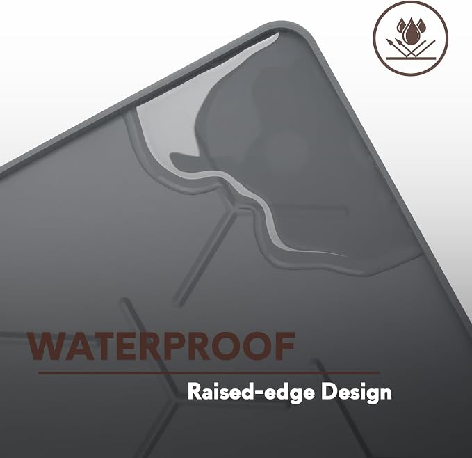 Garoopion Silicone Cat Litter Mat Large 40" X 28", Easy to Clean, Dark Gray | Large Size Waterproof Silicone Mat with Raised Edges, Catch Litter, Protect Floor from Urine, Multi-Use for Dog/Sink/Kitchen - Image 7