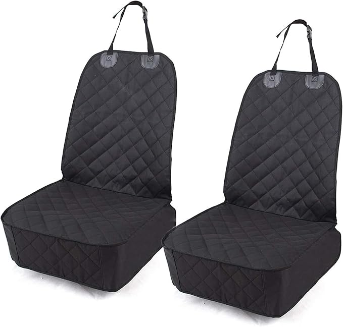 HONEST OUTFITTERS Dog Car Seat Cover 2 Pack, Waterproof Front Seat Car Cover for Cars, Trucks, and Suvs, Pet Front Cover for Cars, Nonslip Dog Seat Cover, Black by HONESTOUTFITTERS