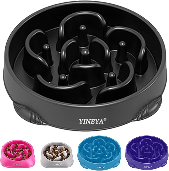 YINEYA 4 Cups Slow Feeder Dog Bowls Large Breed, Anti-Choking Pet Supplies, Maze Dog Food Bowl, Puzzle Feeder That Slow Down Eating | Dog Food Bowl Slow Down Eating Prevents Bloat, Promotes Healthy Digestion, Puzzle Feeder Interactive Makes Meal Time Fun by YINEYA