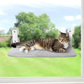 Sunhoo Cat Window Hammock Perch Cordless Perches Window Sill Seat Bed Foldable Stable Lounger Upgraded Suction Cup Easy Assembly Indoor Cats Kitty Shelf Hold Up to 55lbs（Grey,S by Sunhoo