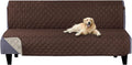 U-NICE HOME Futon Sofa Covers 68''Armless Couch Cover, Coffee/Beige | Washable, Pet Friendly, Elastic Straps, Water Repellent, Furniture Protector Mat by U-NICEHOME