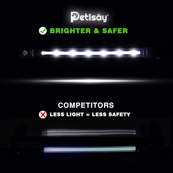 Super Bright LED Dog Collar, Waterproof Light up Collars(White, Medium) | Lighted Dog Collar with Adjustable Fit, Soft Nylon Comfort, USB-C Rechargeable, Glow in the Dark Visibility for Night Walks - Image 4