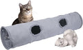 Collapsible Cat Tunnel with Play Ball - Durable Suede Indoor Cat Play Tube for Kitten, Puppy and Rabbit (Medium) by TiLanmiy