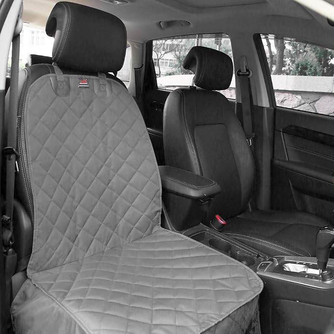 HONEST OUTFITTERS Dog Car Seat Covers, Pet Front Cover for Cars, Trucks, and Suv's - Waterproof & Nonslip Dog Seat Cover(Gray) - Image 5