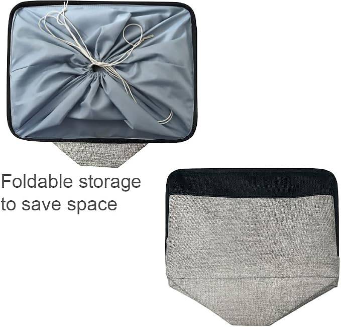 TheWarmHome Organization and Storage Basket for Shelves - 20x16x14 inch Jumbo 3 Pack Collapsible Storage Bins for Organizing, Fabric Storage Cubes for Organizer Gift Toy Closet (Black & Grey) - Image 7