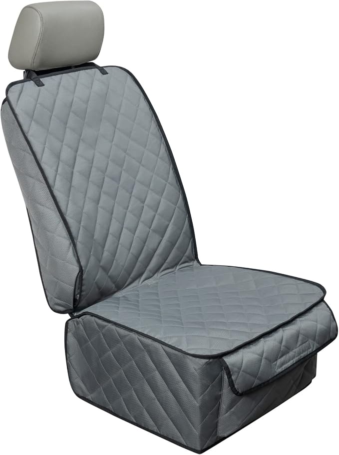 Waterproof Front Seat Cover Dog Car Seat Covers Nonslip and Full Protection with Side Flaps Fits Most Cars, Trucks, SUVs(Grey, 1Pack) by HAPYFOST