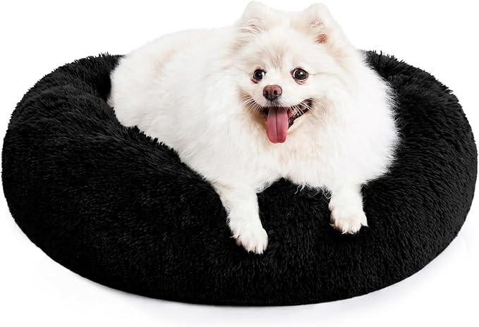 MIXJOY Orthopedic Dog Bed Comfortable Donut Cuddler Round Pet Beds Ultra Soft Washable Dog and Cat Cushion (20''/23''/30'') (23'', Brown) by MIXJOY
