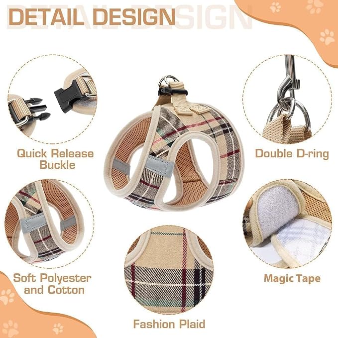 KOOLTAIL Dog Harness and Leash Set for Medium Large Dogs, Step in No Pull Soft Mesh Dog Harness Comfort Padded Pet Vest, Adjustable Reflective Easy Walking Puppy Cats Harnesses Training - Image 3