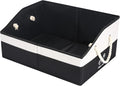 Large Dog Toy Basket with Handle, Foldable Dog Toy Box for Living Room Area , 20" Basket for Dog's Supplies, Organizer and Storage with Hard Board, Anti-Slip for Pet Toys (Black, Medium 20"×15") by Unknown