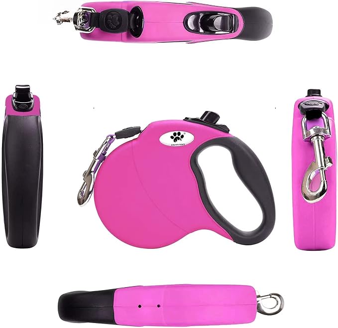 13ft Retractable Dog Leash for Small Breed Dogs up to 22 lbs with a Detachable Chew Proof Extender Wire Ropes (Pink S) - Image 6