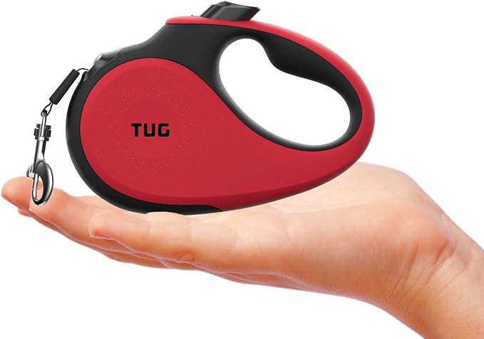 TUG Tiny Retractable Dog Leash, 10 ft (Extra Small, Red) | 360° Tangle-Free Retraction, 10 ft Tape, Quick Thumb Lock, Anti-Slip Handle, For Pets Under 26 lbs - Image 2