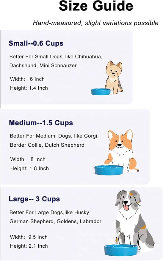 LE TAUCI Ceramic Slow Feeder Dog Bowls Small Breed, 0.6 Cups Dog Food Dish for Fast Eaters, Puzzle Bowl for Small Dogs and Cats,Vortex Blue - Image 6