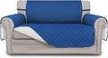 Easy-Going Reversible Couch Cover, 2 Cushion Sofa, Loveseat, Blue/Ivory | Machine Washable Slipcover For Dogs, Water Resistant Furniture Mat For Living Room, Non-Slip Sofa Cover, Pet Friendly by Easy-Going
