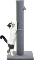 Cat Craft 41" Cat Scratching Post, Gray | Short Plush Fabric, Stable Wide Base, Replaceable Hanging Ball, Full Stretch Design by CatCraft
