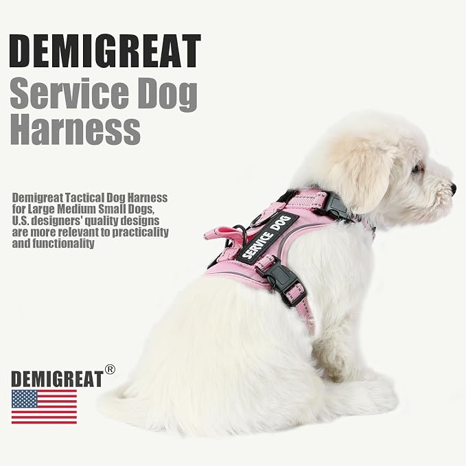 Service Dog Harness, Reflective Dog Vest Harness with 5 PCS Patches, Adjustable Soft Oxford Pet Harness, Inner Layer Mesh, Easy to Control for Small Medium Large Dogs - Image 4