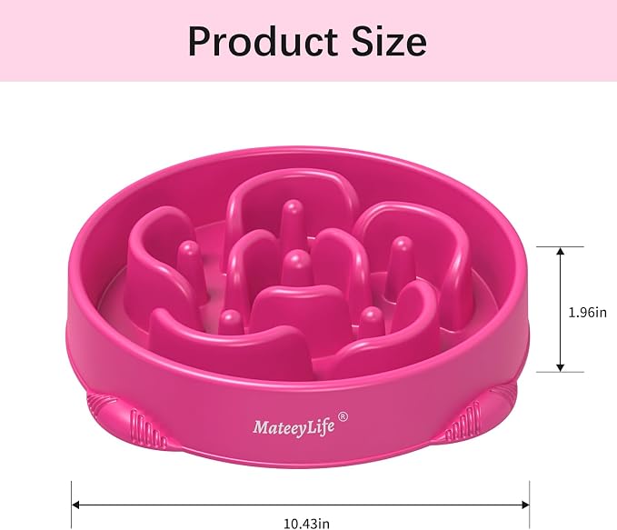 MateeyLife 1-Pack Slow Feeder Dog Bowls, 4 Cups, Dog Puzzle Feeder Bowl | Food-contact safe, dishwasher safe, non-slip base, maze design, for fast eaters, for dogs and cats, daily mealtimes - Image 3