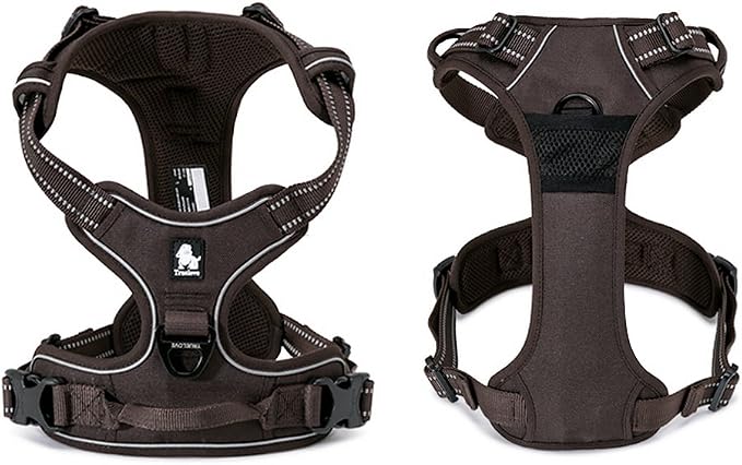 TRUE LOVE Adjustable No-Pull Dog Harness Reflective Pup Vest Harnesses Comfortable Control Brilliant Colors Truelove TLH5651(Brown,XL) | Front Clip, No-Choke, Soft Padded, Control Handle, Anti Escape, Dog Car Harness, Walking and Training, Escape Proof... - Image 3