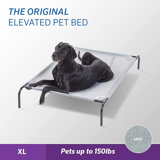 Coolaroo Original Elevated Dog Bed - Breathable Off-The-Ground Pet Bed with Cooling Fabric, Joint Relief & Moisture-Resistant Fabric, 100% Recyclable, Easy Clean, Gray, Extra Large - Image 2