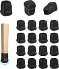 16 Pack Chair Leg Floor Protectors for Hardwood Floors, Square Rubber Furniture Sliders, 360°Felt Pad Bottom Wrapped Thickening Silicone Furniture Legs Caps Covers(Square,Black-S) by Yarehand