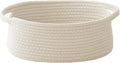 JMvicyroam Small Woven Basket, Empty Gift Basket, White/1 Pack | Small Gift Basket, Cotton Rope, 12 x 8 x 6 in, Handles, Includes Ribbon and Bag, Birthday Gift Basket by JMvicyroam