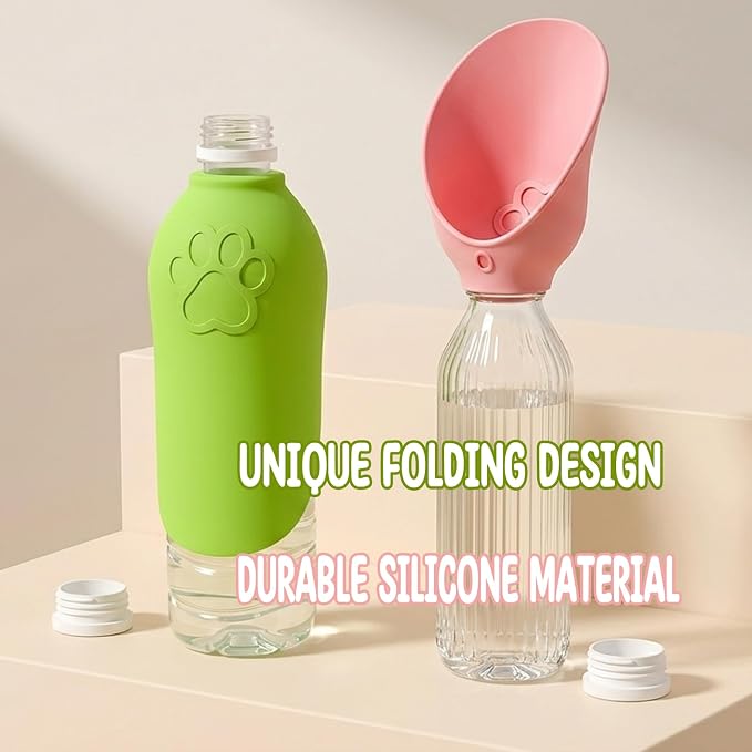 Portable Silicone Dog Water Bottle Adapter for Outdoor Travel | Food-grade Silicone, Foldable Leaf Design, Fits Standard Water Bottles, Ideal for Walking & Hiking, Easy to Clean & Install - Image 2