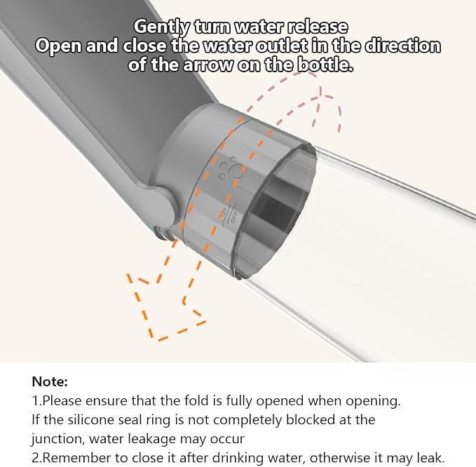 Dog Water Bottle Portable for Walking Pet Travel 19 OZ Leak proof Water Bottle Bowl with Drinking Feeder Cat Puppy Water Dispenser for Hiking Camping Grey | for Puppy Cat Walking Hiking Camping, Pet Travel Leak proof Water Bottle Bowl Small Medium Larg... - Image 2