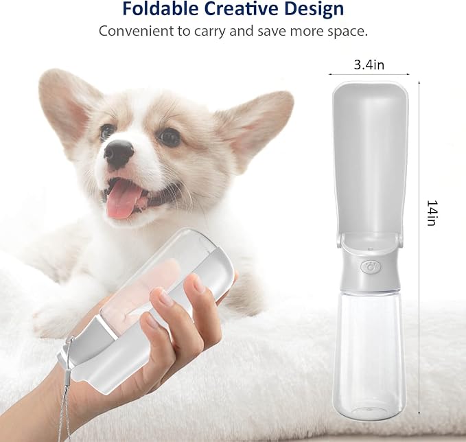 WePet Foldable Portable Dog Water Bottle Puppy Water Dispenser with Drinking Feeder, 19 OZ, High-Temperature Resistant Leak Proof for Pets Outdoor Walking, Hiking, Travel, Food Grade Plastic BPA Free - Image 3