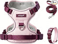 Dog Harness and Leash Set with Collar, No Pull Reflective Pet Vest Harness with Control Handle for Medium Large Dogs Walking and Training by LULUPET