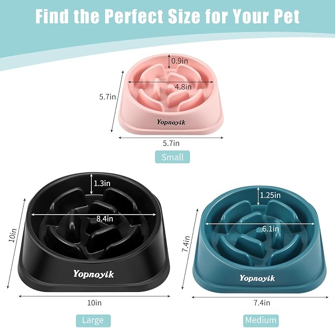 Slow Feeder Dog Bowls for Medium Dogs & Cats | Non-Slip Base, Anti-Choking Design, Reduces Bloating & Overeating, Easy to Clean, 1.5-2 Cups - Image 2