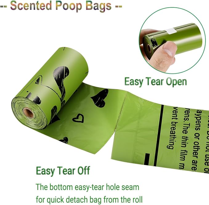 Dog Poop Bag Biodegradable 540 Count Dog Waste Bags with Dispenser Scented | Strong Large 9x13 inch Waste Refill Bags for Daily Dog Walks, Cat Litter Cleanup Outdoor Travel and Multi-Pet Households - Image 3