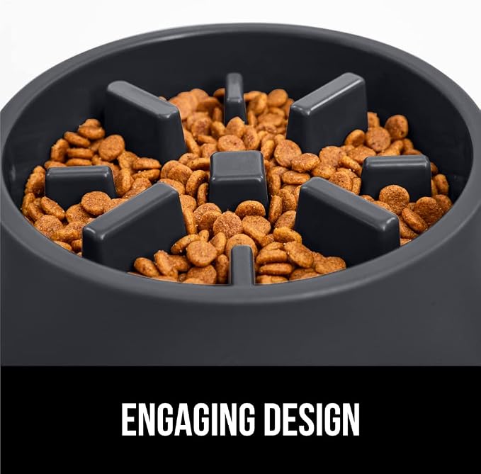 GORILLA GRIP® Patented Slow Feeder Dog and Cat Bowl, BPA Free, 4 Cup Black | Interactive Puzzle Toy for Food Training Enrichment, Keeps Pets Busy and Prevents Puppy Overeating, All Breeds - Image 7