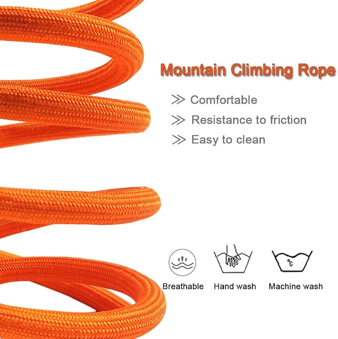 MayPaw 4FT Dog Leash, 1/2" Strong Nylon Rope Dog Lead Classic Solid Colors | 4 Sizes: 4/6/8/10FT, Reinforced with Leather Tailor Connection Heavy Duty Silver Clasp (Orange) - Image 2