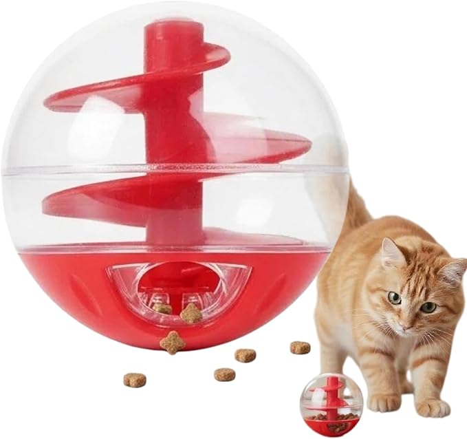 Cat Treat Dispenser Toy Interactive, Slow Feeder Cat Treat Ball for Cats, Adjustable Portions Food Ball for Cats Kitten Training, Small Puzzle Ball Cat Treat Dispenser Toys, 2 x 2in by Unknown