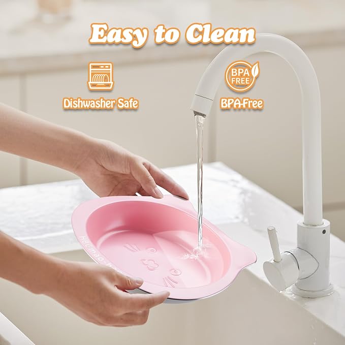 Elevated Cat Bowls with Food Mat & Metal Stand - 7.1" Wide Stainless Steel Whisker Friendly Dishes, 15° Tilt for Cats/Kittens/Small Dogs, Indoor/Outdoor & Travel Use (2-Pack) HBGmao-hao (Pink) - Image 4
