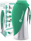 LumoLeaf Portable Dog Water Bottle 27 OZ, Stainless Steel Pet Travel Water Bottle Dispenser for Walking, Hiking and Outdoor, Portable Water Bowl for Large Dogs (Green) by LumoLeaf