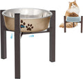 Elevated Cat Bowl Stand Good for Senior Cats Digestion Arthritis Relief - Adjustable Metal Feeder Riser, Fits 5.1-7.45” Round Bowls (No Bowls)(Shiny Coffee) by Unknown