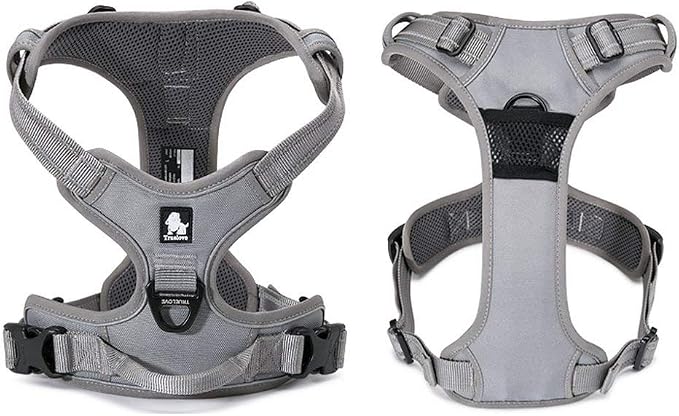 TRUE LOVE Adjustable No-Pull Dog Harness Reflective Pup Vest Harnesses Comfortable Control Brilliant Colors Truelove TLH5651(Gray,XS) | Front Clip, No-Choke, Soft Padded, Control Handle, Anti Escape, Dog Car Harness, Walking and Training, Escape Proof,... - Image 4