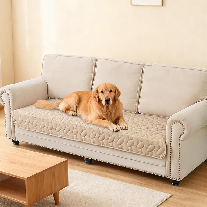 Ameritex Waterproof Pet Bed Cover Anti-Slip Dog Bed Blanket for Sofa and Furniture Waterproof New Pattern Design (Beige, 30x53 Inch (Pack of 1)) - Image 6