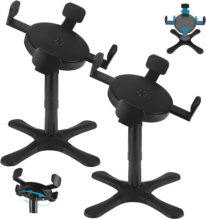 Dog Bowls Elevated Adjustable Stand, Raised Bowl with 3 Heights & Tilted Feeding Stand, Compatible with Various Bowls, for Medium & Large Breeds (2 Pack) Black by KMXASP