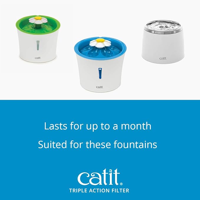 Catit Triple Action Replacement Original Water Fountain Filters, 12 Pack | Official Replacement Filters for Catit Cat Drinking Water Fountains - Image 5