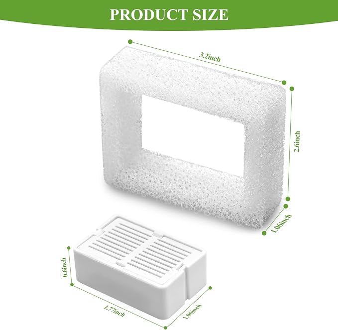 Cepheus 16 Pack Cat Water Fountain Filter with 4 Foam, Cupcake Pet Fountain Replacement Filters for Ceramic Cat Water Fountain, Carbon Fountain Filter Set - Image 5